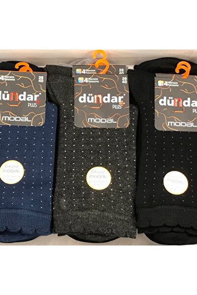 Dündar Kadın Küçük Kalp Desenli 12 Li Paket Modal Kumaş Soft Yıkama Kokulu Soket Çorap 36-40 Numara