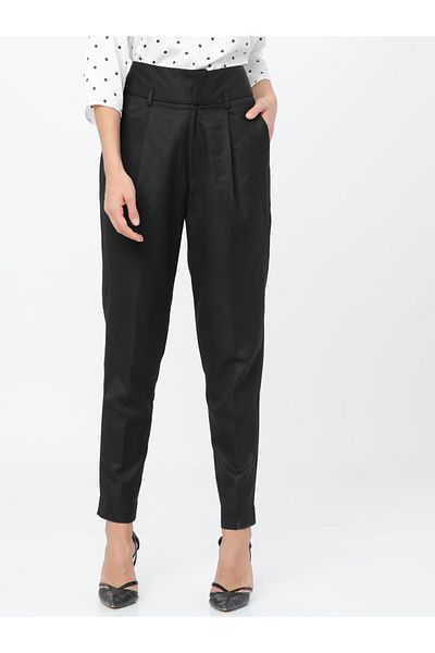 Tokyo Talkies By Styli Solid High Rise Regular Fit Trousers
