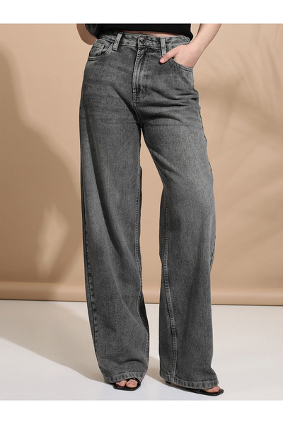 Tokyo Talkies By Styli Mid Rise Straight Fit Faded Jeans