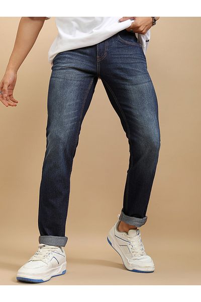Highlander By Styli Mid-Rise Slim Fit Stretchy Faded Jeans