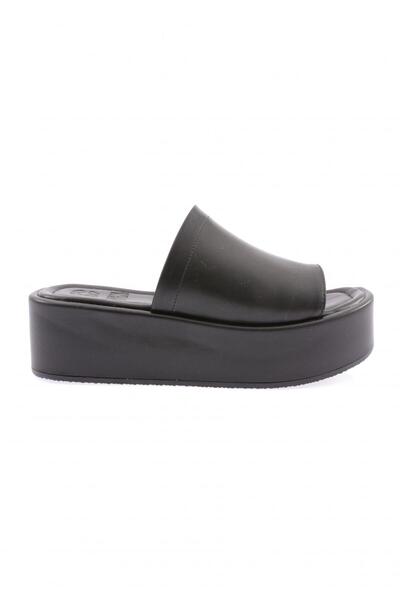 DGN 9902-23y Papuci negri pentru femei - cu talpă groasă