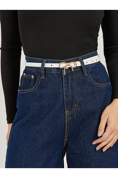 Styli Metal Ribbon Accent Slim Belt