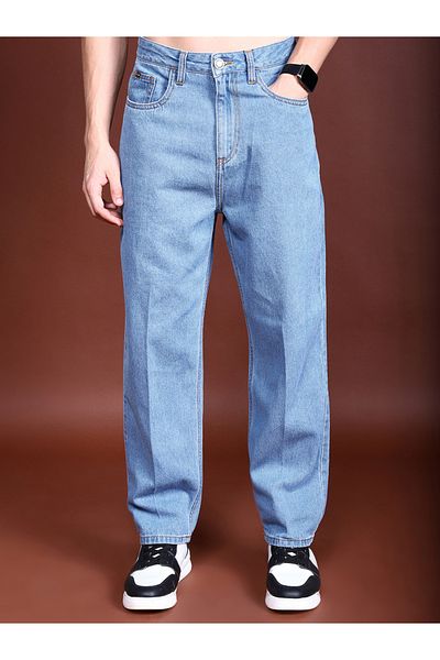 Highlander By Styli Mid-Rise Loose Fit Faded Jeans