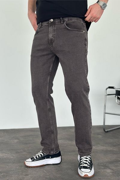 MADZEYMODA Ανδρικό τζιν παντελόνι με κανονική εφαρμογή Lycra Flexible Smoked Jean KE-729