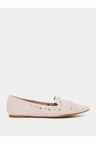 Styli Suede Embellished Slip On Pointed Toe Shoes