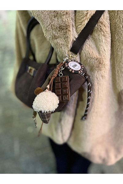 ALZ COUTURE Bag Accessory Charm with Ice Cream and Chocolate Figures