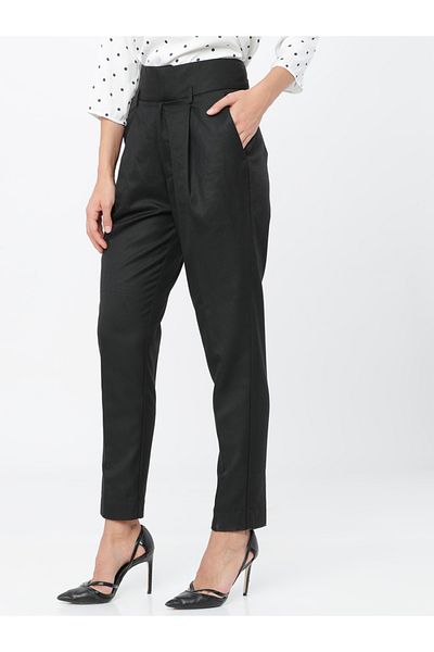 Tokyo Talkies By Styli Solid High Rise Regular Fit Trousers