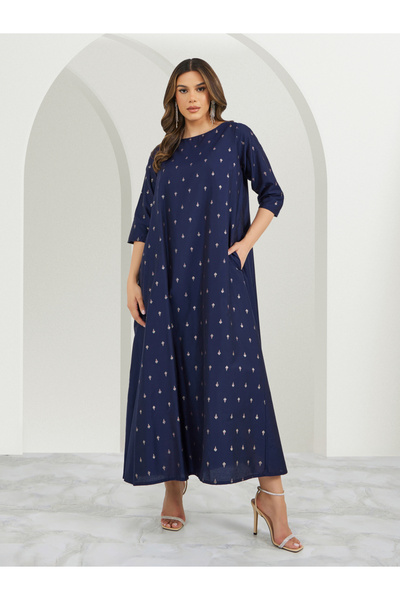 Styli جلابية واسعة بطبعة رقائق معدنية