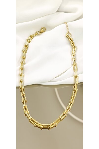 SENAM TAKI Ataç Çelik Gold 14k Kolye 40 5cm