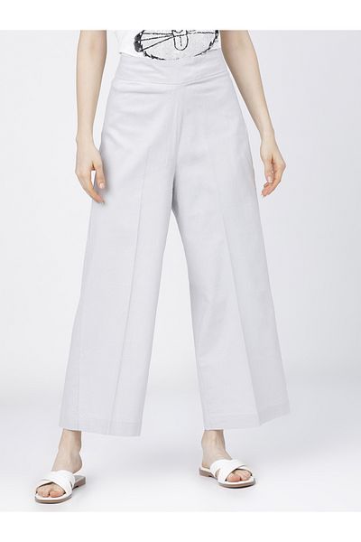 Tokyo Talkies By Styli Solid High Rise Flared Trousers