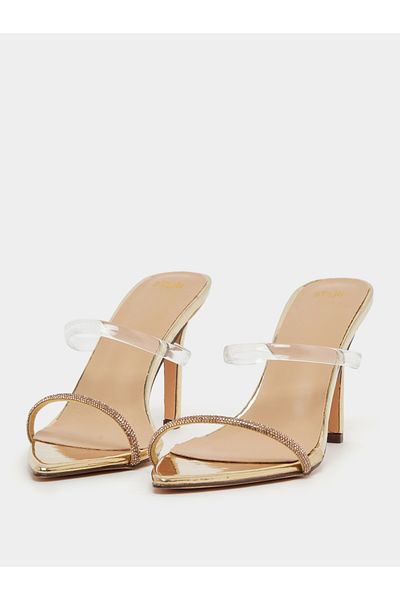Styli Strappy Slip-On Stiletto Heel Sandals