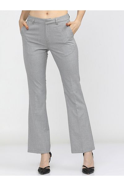 Tokyo Talkies By Styli Straight Fit Mid Rise Trousers with Belt Loop