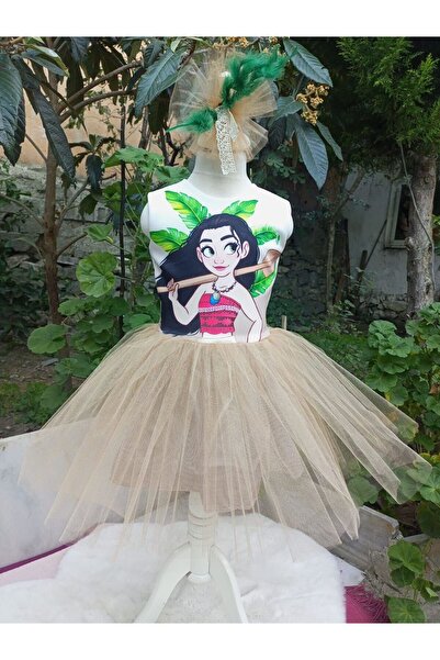 Niliya çocuk giyim Baskılı moana tütü elbis