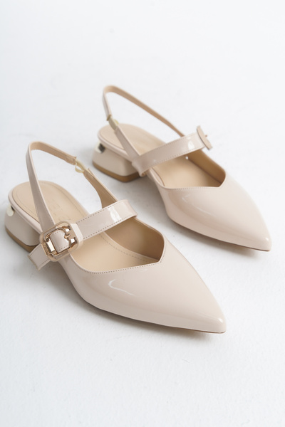 MARSEDO Дамски ежедневни обувки с дебел ток, класически, цвят Noble Beige