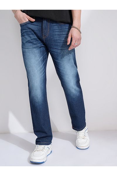 Highlander By Styli Mid-Rise Relaxed Fit Faded Jeans