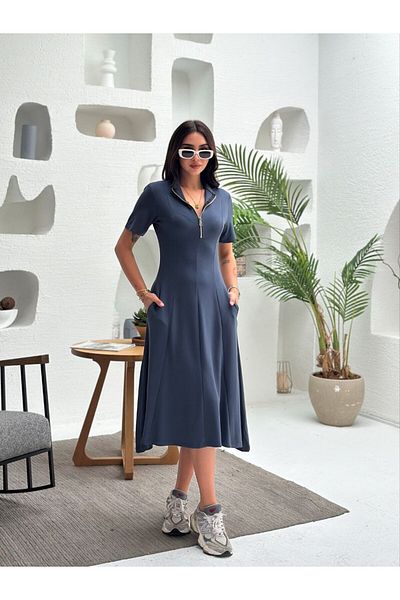sportiness Φόρεμα Modal Fabric με φερμουάρ
