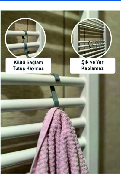 Layer Home Havlupan Askısı 3'lü – Kalorifer Üstü Bornoz ve Havlu Askılığı | G...