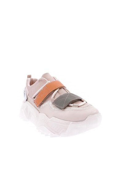 DGN 65140-22y Pantofi pantofi cu velcro argintiu cu talpă groasă pentru femei