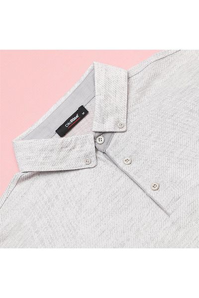 Dio Rise Ανδρικό μπλουζάκι Polo Neck - Κοντό μανίκι - Γκρι μελανζέ - M-2XL - DJS-273