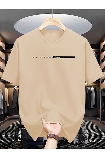uyguntarz Μπλουζάκι Unisex Face The Future Printed Oversize