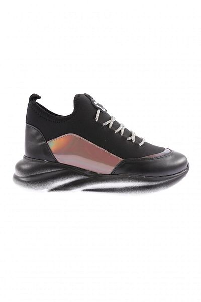 DGN 315-23y Pantofi pantofi cu șireturi pentru femei, cu talpă groasă, cu detaliu elastic, argintiu, negru
