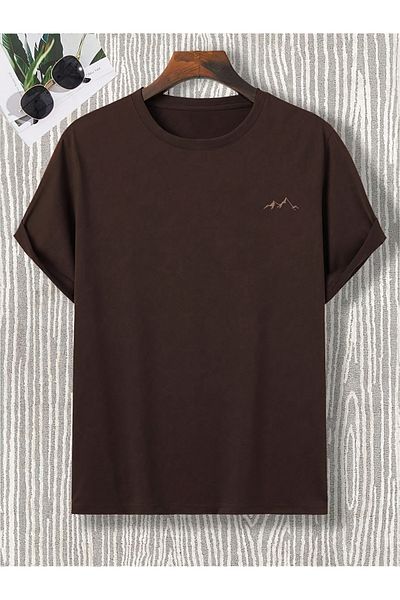 uyguntarz Unisex-T-Shirt in Übergröße mit Bergdruck