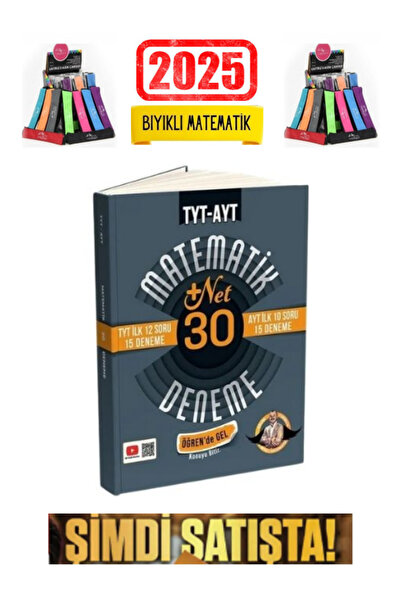 Ens Yayıncılık Bıyıklı Matematik TYT İlk 12-AYT İlk 10 Soru Matematik 30 Deneme- Öğren de Gel+22 Net+Kalemlik