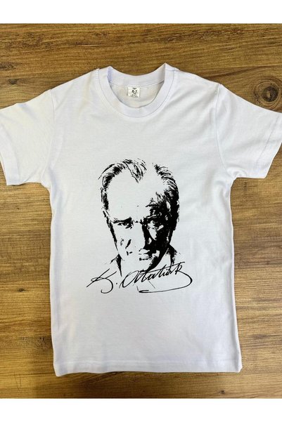 Dıgıl Kids Unisex Ataturk Printed White T-Shirt 23 April 29 October 10 Novemb...