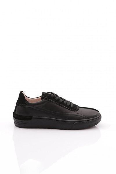 DGN Pantofi de damă cu șireturi, negru, piele de căprioară neagră 457212453