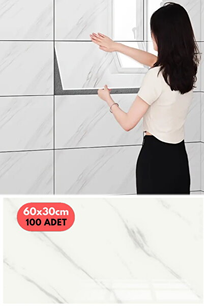 Munico 100 Adet Su Geçirmez Beyaz Duvar Stickerı 3D Duvar Dekor Duvar Kağıdı ...