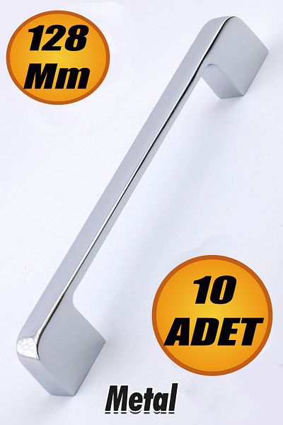 NUBLADO 10 броя дръжки за мебели Sare, дръжки за кухненски шкафове, чекмеджета, врати, хромирани, 128 мм, Me