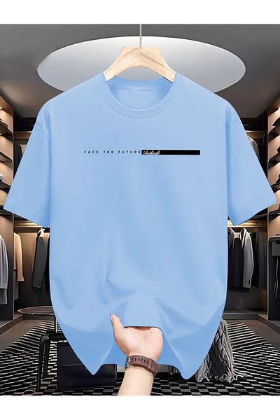 uyguntarz Μπλουζάκι Unisex Face The Future Printed Oversize