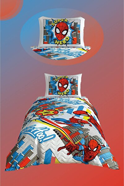 Taç Licensed Disney Spiderman Hero Cotton Complete Single Sleeping Set + Quilt + Pillow