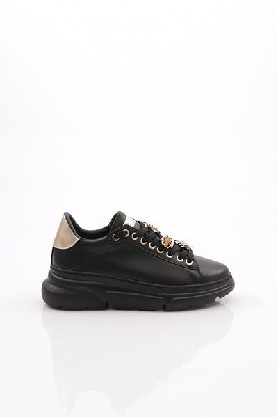 DGN Women's Thick Sole Bee Buckle Sneakers Shoes Black Black 15299633118