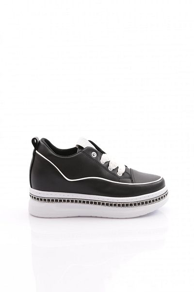 DGN Women's Sneakers with Stones on the Sides Black and White 2623239211982322