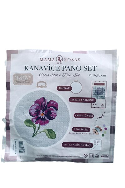 Besa Mama Rosas Kanaviçe Pano Set & 16.8 cm