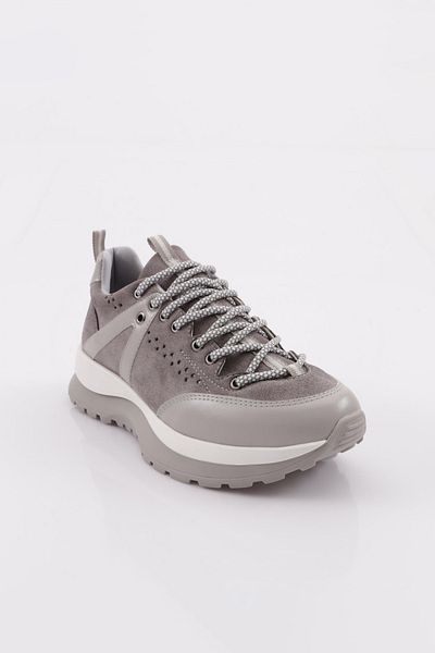 DGN Women's Lace-Up Sneakers Gray Suede 8322103138