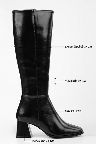 Shoeberry Stall-Stiefel für Damen in Schwarz mit stumpfer Spitze