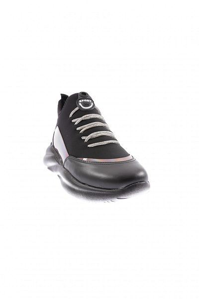 DGN 315-23y Pantofi pantofi cu șireturi pentru femei, cu talpă groasă, cu detaliu elastic, argintiu, negru