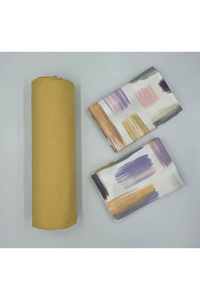 pınarhome collectıon New Season - 100% Organic Cotton, Soft Sand and Elastic Crossbody+Pillow Cover Corner Depth 28-30 cm