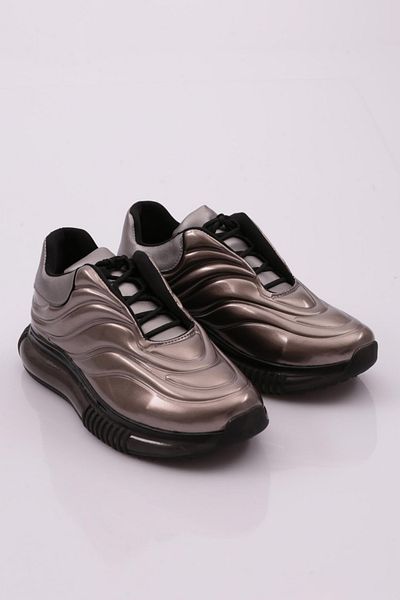 DGN Women's Thick Sole Sneakers Shoes Platinum Patent Leather 9133119