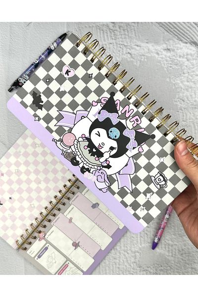 ZeCo Collection Weekly Planner Spiral Notebook with Kuromi