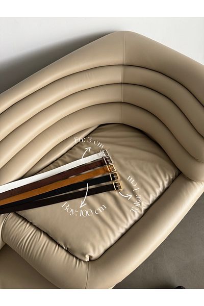 KİLİGİSTANBUL Danni Brown din piele intoarsa cu catarama unghiulara latime 3, inaltime 100 cm