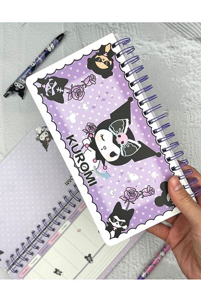 ZeCo Collection Weekly Planner Spiral Notebook Purple with Kuromi
