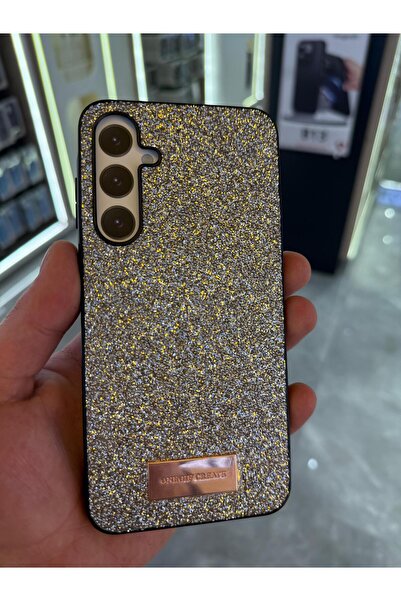 Sphone Samsung Galaxy A34 Kılıf Kamera Çıkıntılı Korumalı Sworovski Elmas Taşlı Parlak Simli Işıltılı Kapak