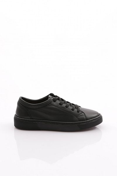 DGN Women's Flat Sole Lace-Up Sneaker Shoes Black 5662678