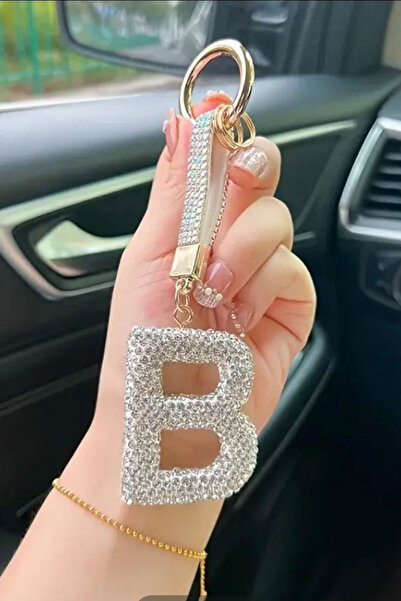 Jaida Moda Letter B Zircon Stone Keychain and Bag Charm