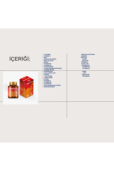 Raisin One Koenzim Q10 , L-Arjinin, Biotin, Multivitamin Mineraller