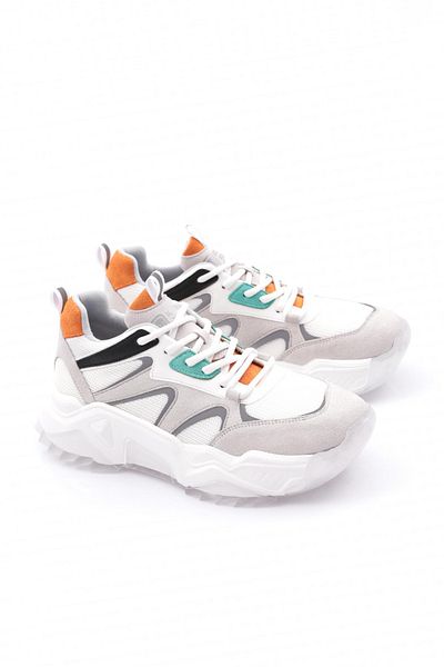 DGN Ice Orange Women's Sneakers - Lace-Up and Thick Sole Multi 762533138