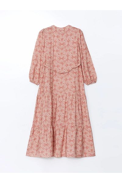 LC Waikiki Дамска рокля с моделирана синя съдийска яка LCW Modest